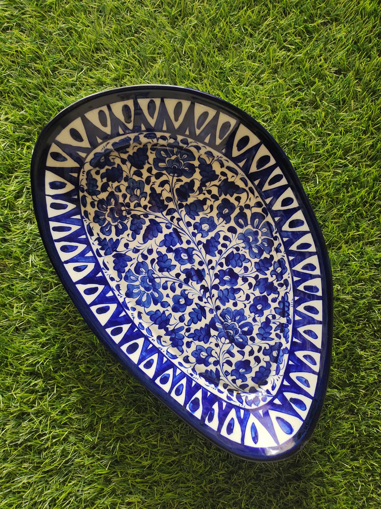 Ceramic Handmade Rice Platter | Size 14 inch