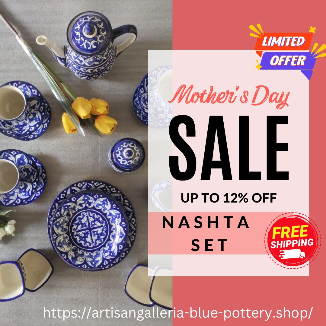 Handmade Pottery Breakfast set / Nashta Set, Ceramic Tea set, Side plates, Unique gift for coffee lover, purchase as a set