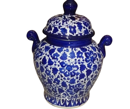 Blue Pottery Chinese Jars / Ginger Jar / Pickle Jar