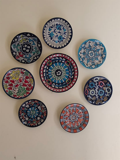 Handmade Ceramic Wall Hanging Plates | 8 plates set