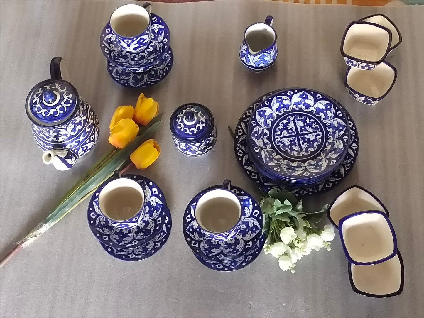 Handmade Pottery Breakfast set / Nashta Set, Ceramic Tea set, Side plates, Unique gift for coffee lover, purchase as a set