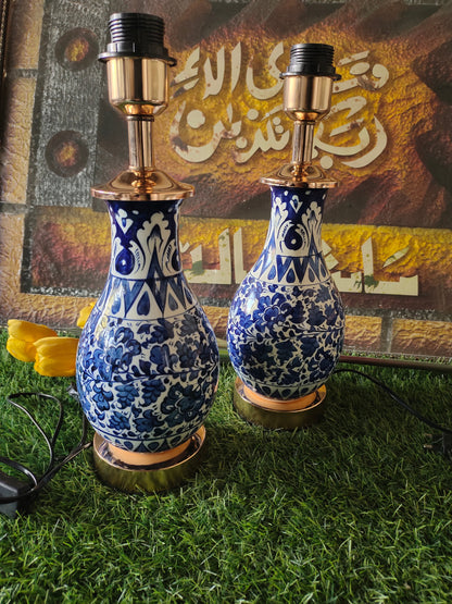 Handmade Ceramic Lamp Blue Pottery