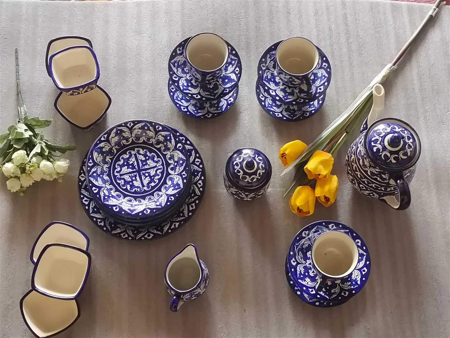 Handmade Pottery Breakfast set / Nashta Set, Ceramic Tea set, Side plates, Unique gift for coffee lover, purchase as a set