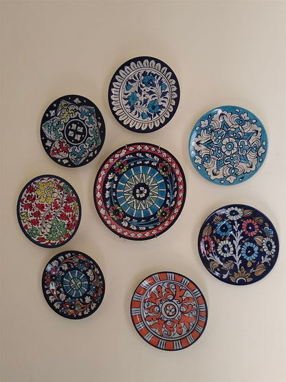 Handmade Ceramic Wall Hanging Plates | 8 plates set